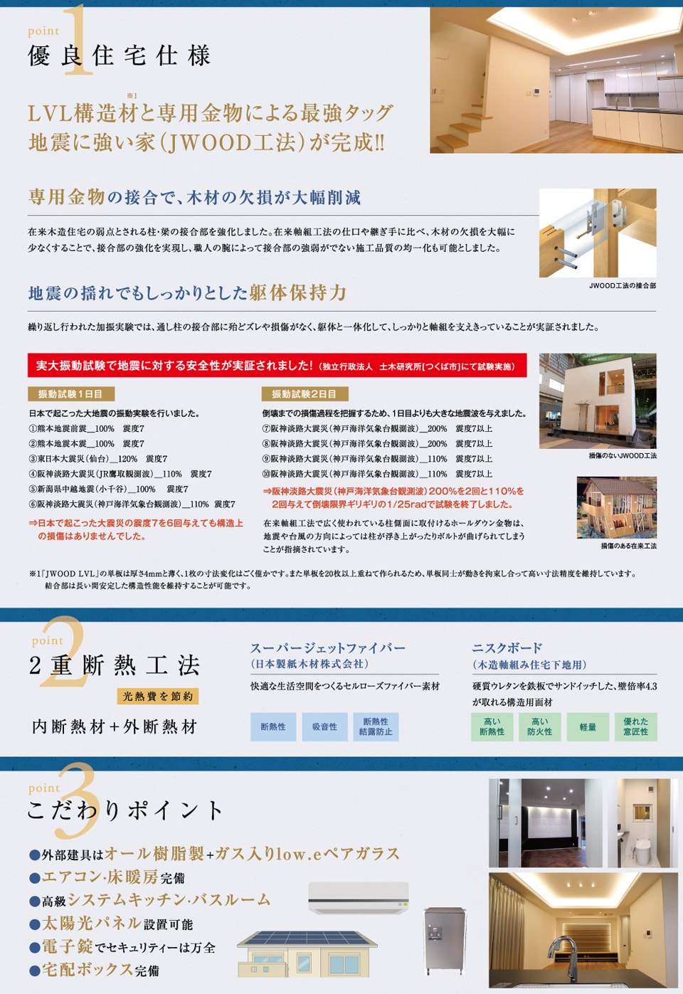 富山合板　優良住宅仕様　地震に強いJWOOD工法
